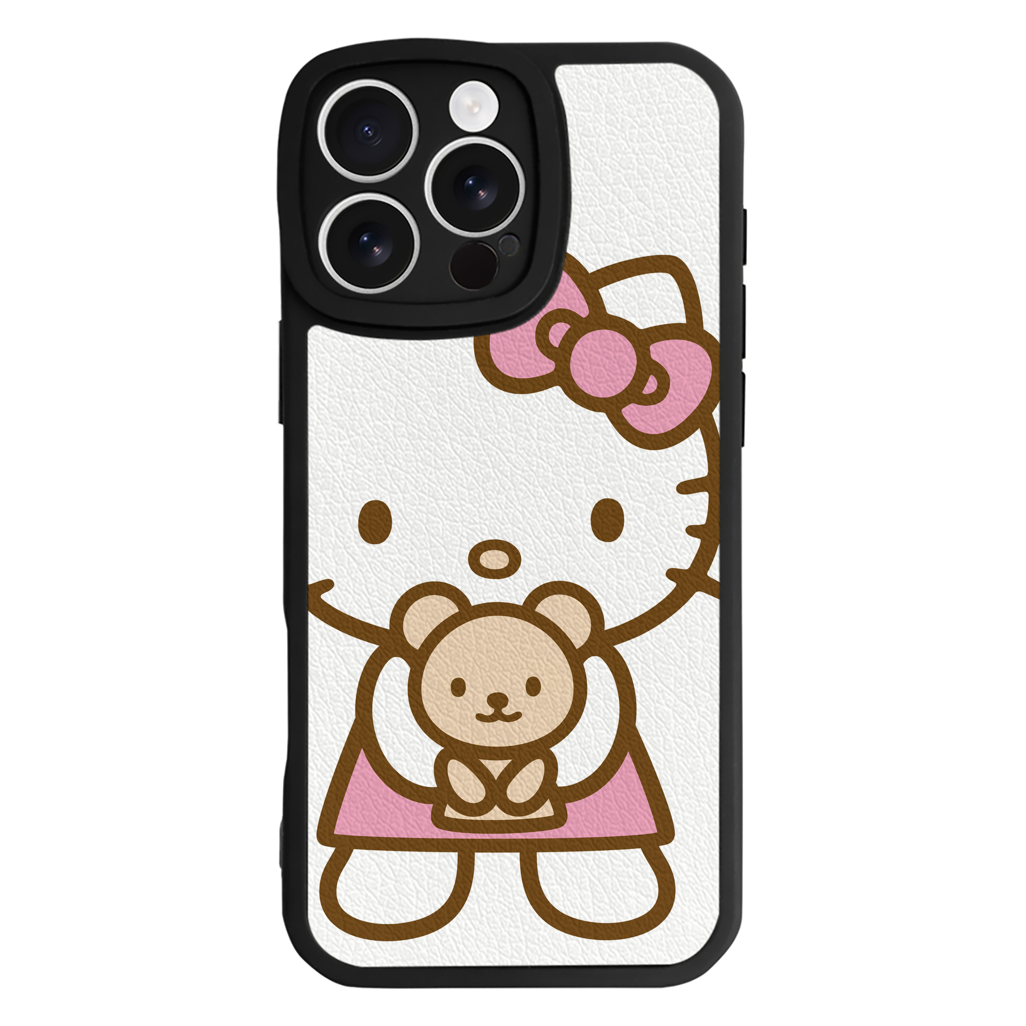 （画像用） Hello Kitty ハローキティ 【iPhone 16シリーズ対応】シリコンスマホケース（レザー調） 材質：シリコン